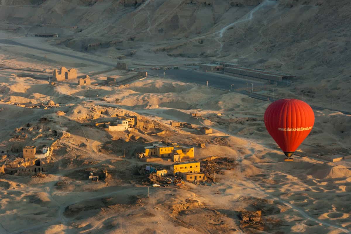 Valley of the Kings, Luxor, Egypt: hot air ballooning over the site